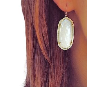 Kendra Scott White/Pearl Gold Drop Earrings
